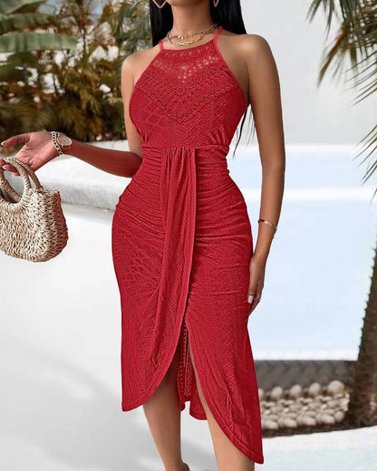 Wioletta | Damska Letnia Halter Sukienka Maxi