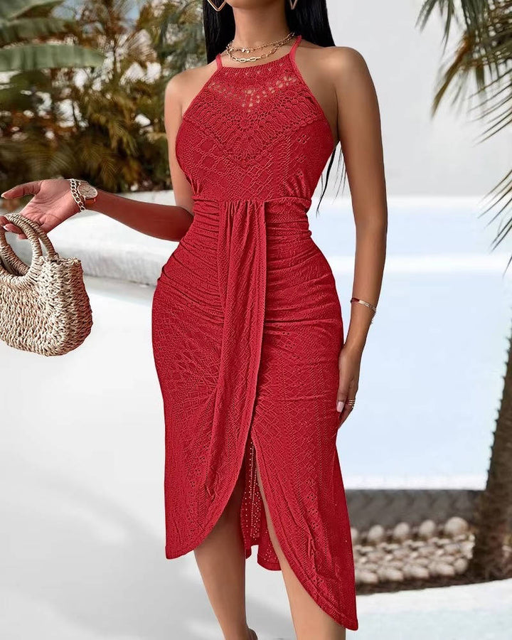 Laura | Damska Letnia Szyja Halter Sukienka Maxi