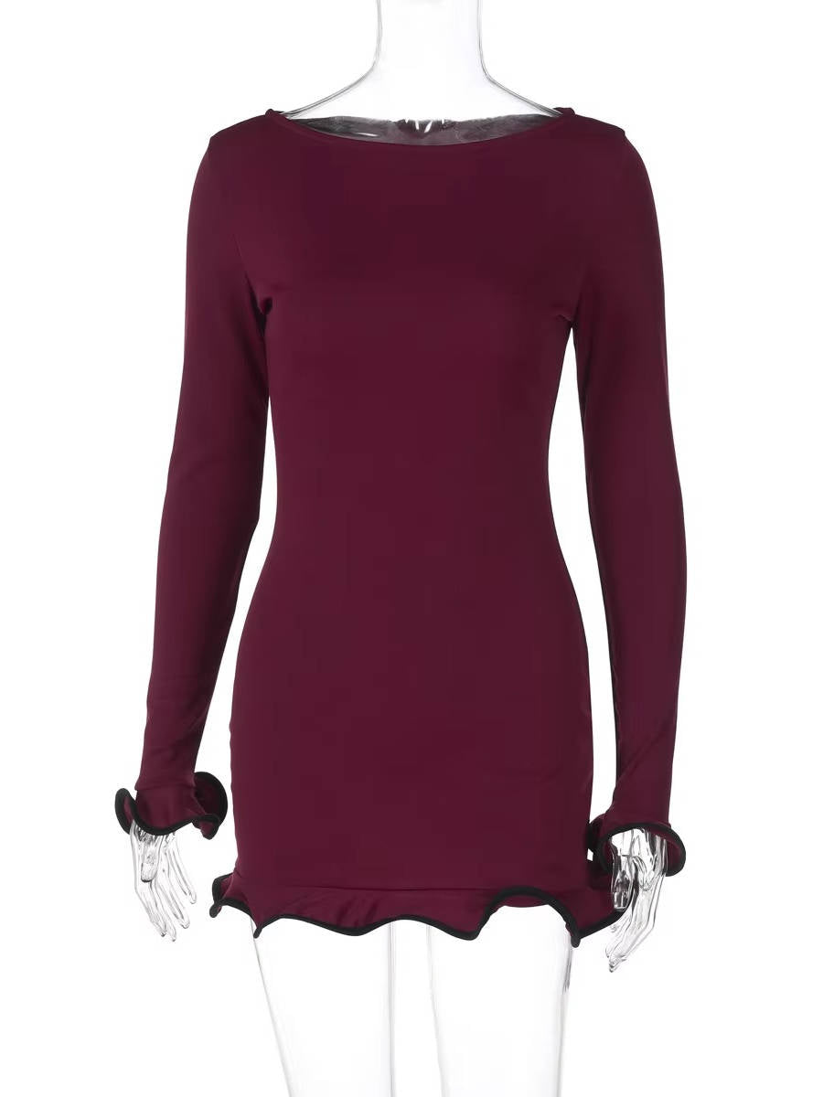 Natalia | Damska Okrągły Dekolt Sukienka Mini Bodycon