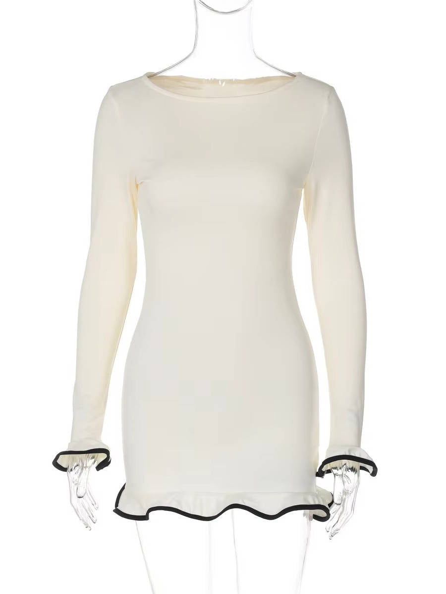 Natalia | Damska Okrągły Dekolt Sukienka Mini Bodycon