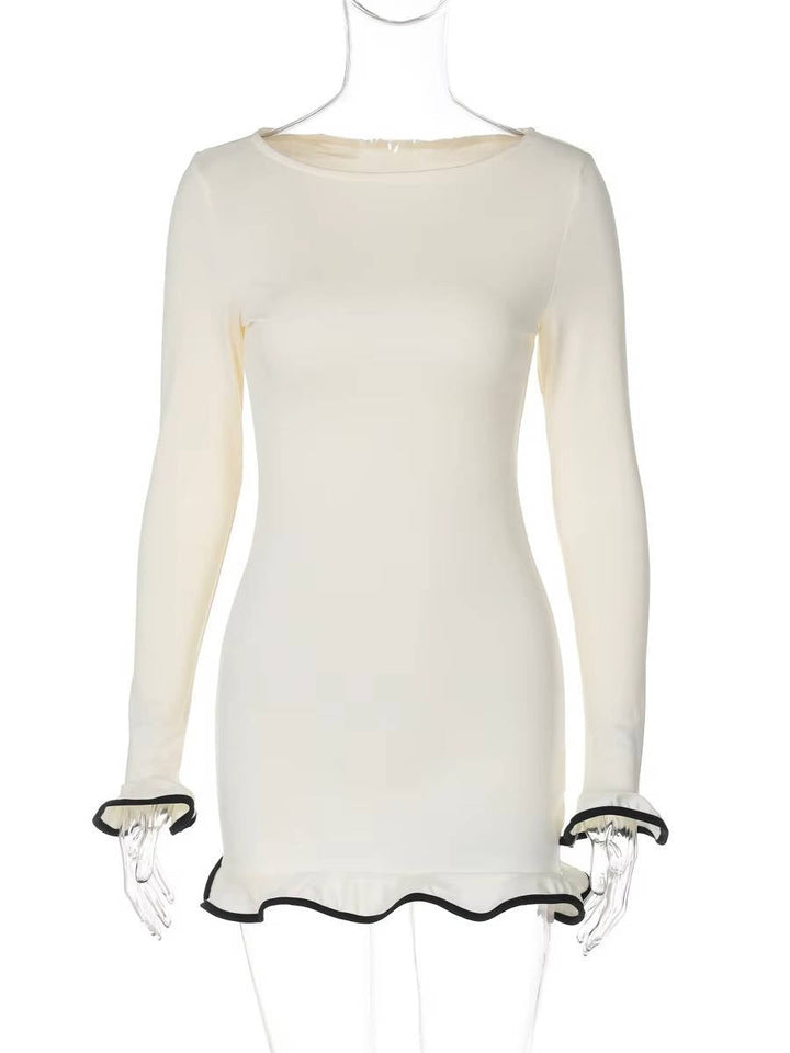 Natalia | Damska Okrągły Dekolt Sukienka Mini Bodycon