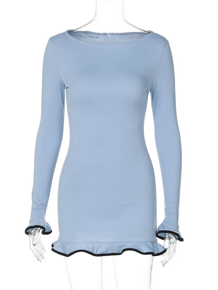 Natalia | Damska Okrągły Dekolt Sukienka Mini Bodycon