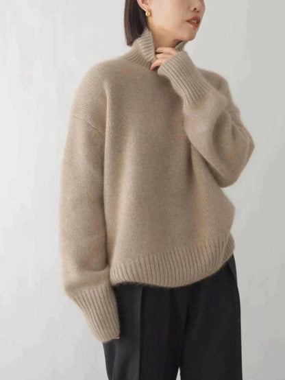 Klaudia | Damski Elegancki Dzianinowy Sweter Z Golfem