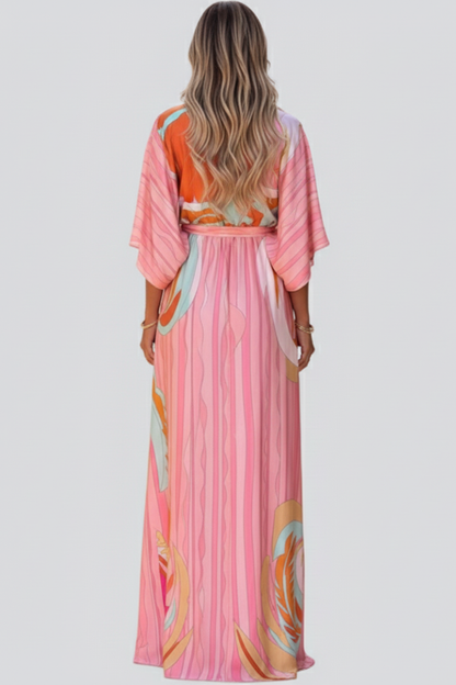 Nela | Damskie Letnie Sukienka Maxi z Nadrukiem