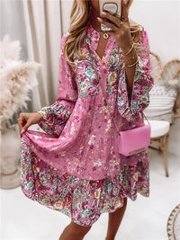 Gabriela | Damskie Kwiecista Boho Sukienka Midi