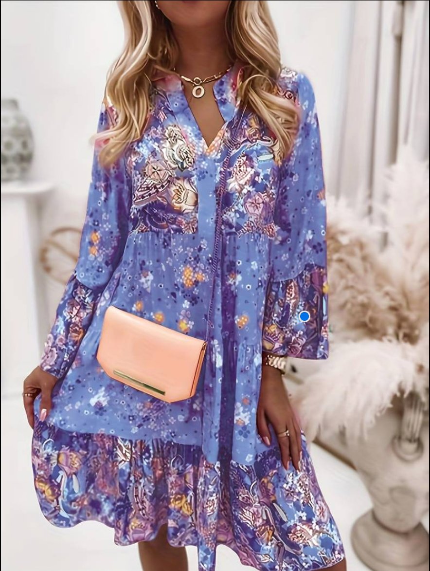 Gabriela | Damskie Kwiecista Boho Sukienka Midi