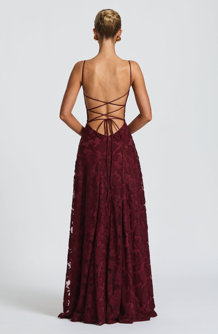 Liv | Damska Elegancka Haftowana Wieczorowa Sukienka Maxi