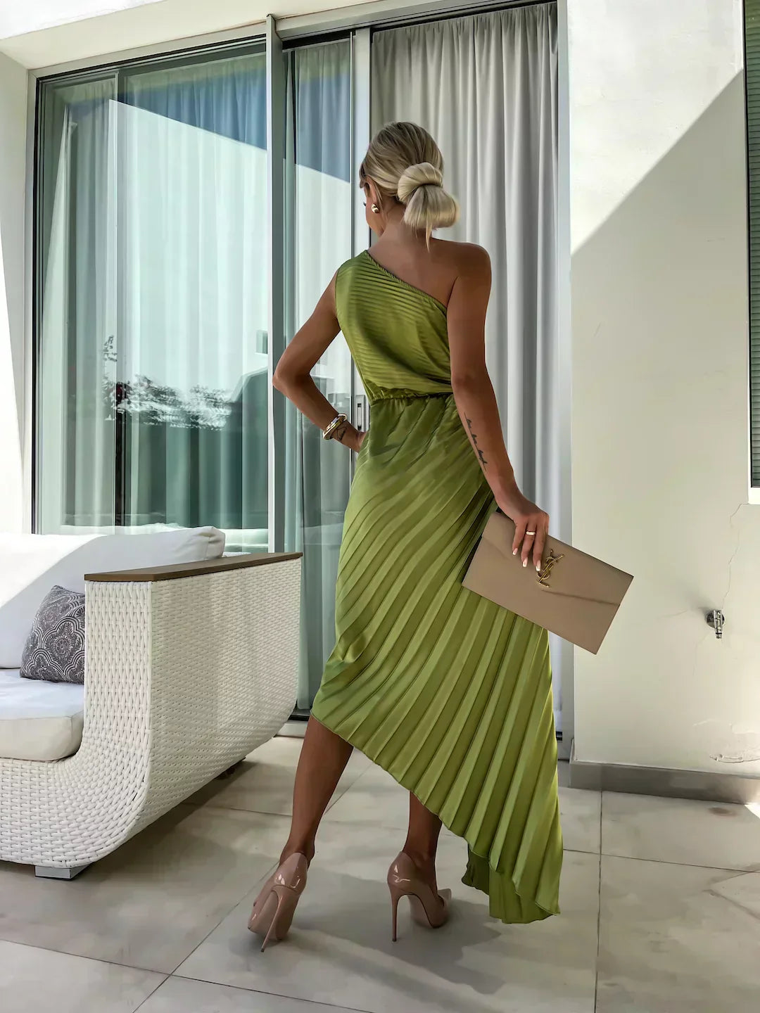 Ruxsana | Damska Plisowana Sukienka Maxi na Wesele
