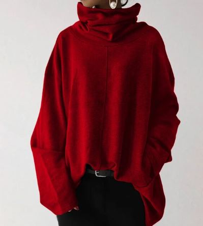Izabela | Damska Oversize Wysoki Kołnierz Bluza