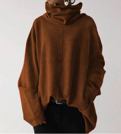 Izabela | Damska Oversize Wysoki Kołnierz Bluza