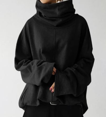 Izabela | Damska Oversize Wysoki Kołnierz Bluza