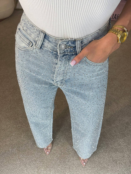 Michelle | Damskie Brokatowe Jeansy