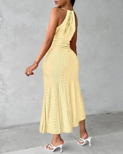 Wioletta | Damska Letnia Halter Sukienka Maxi