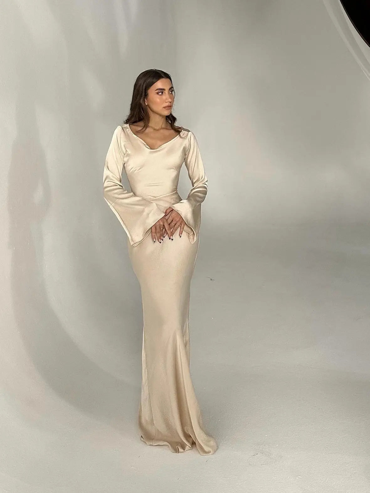 Pola | Damskie Eleganckie Długie Sukienka Maxi