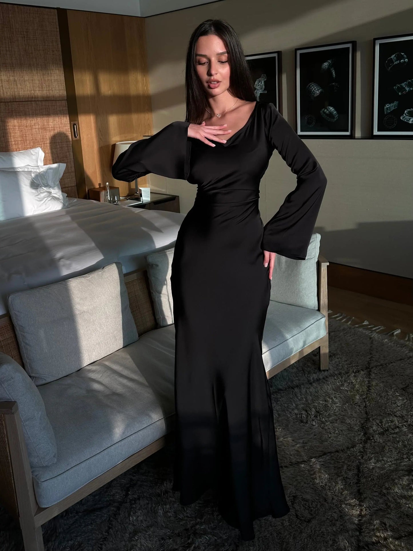 Pola | Damskie Eleganckie Długie Sukienka Maxi