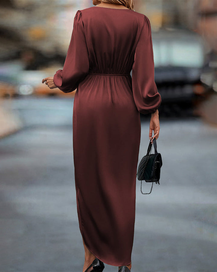 Wilena | Damskie Elegancka Kopertowa Sukienka Midi