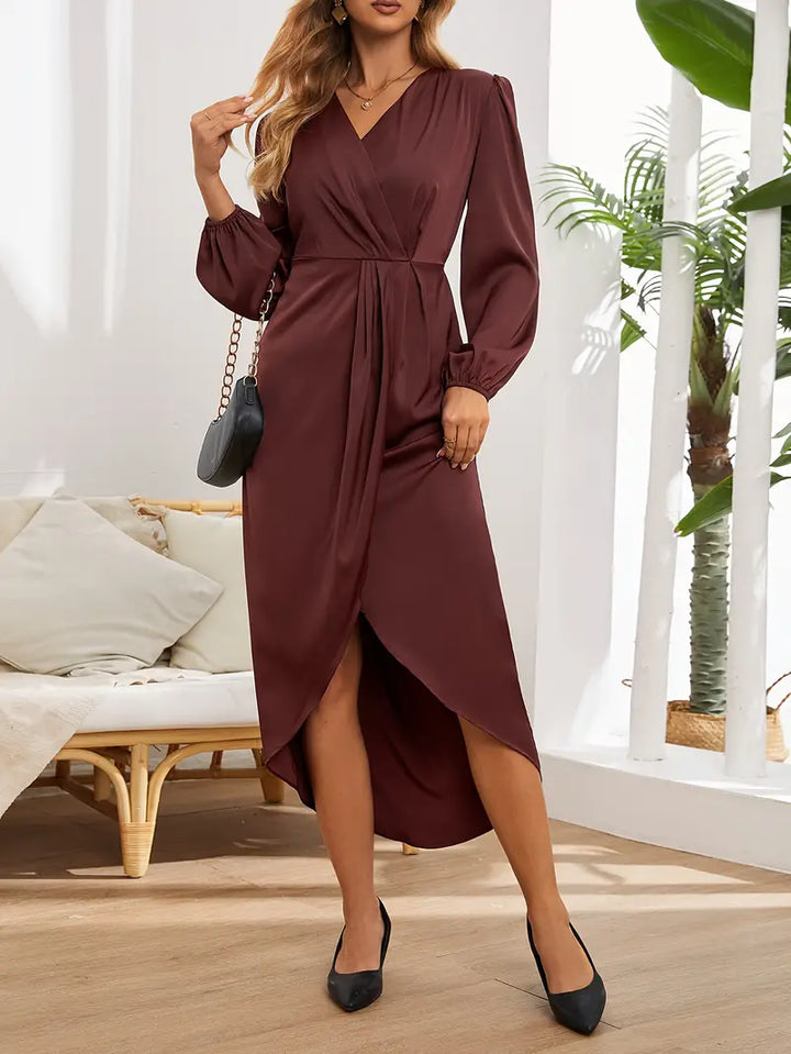 Wilena | Damskie Elegancka Kopertowa Sukienka Midi