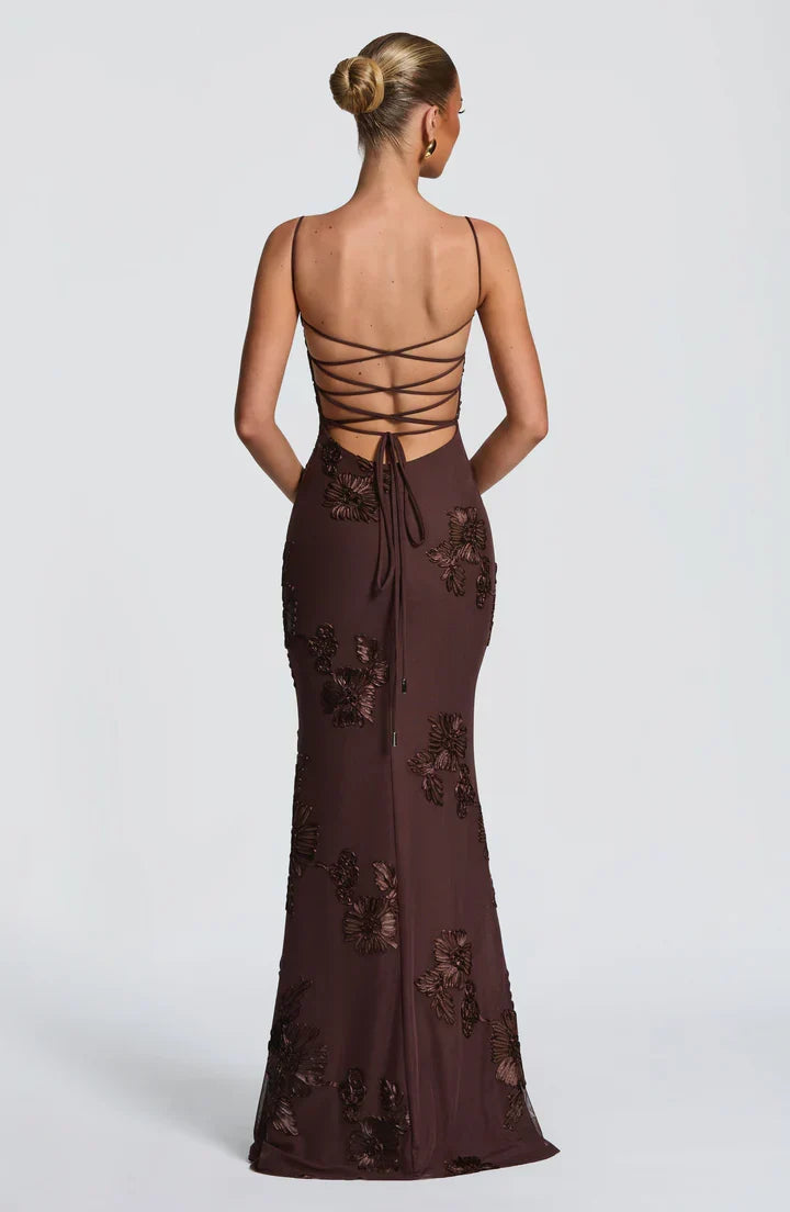 Katarzyna | Damska Sukienka na studniówkę Maxi ze Spaghetti Straps