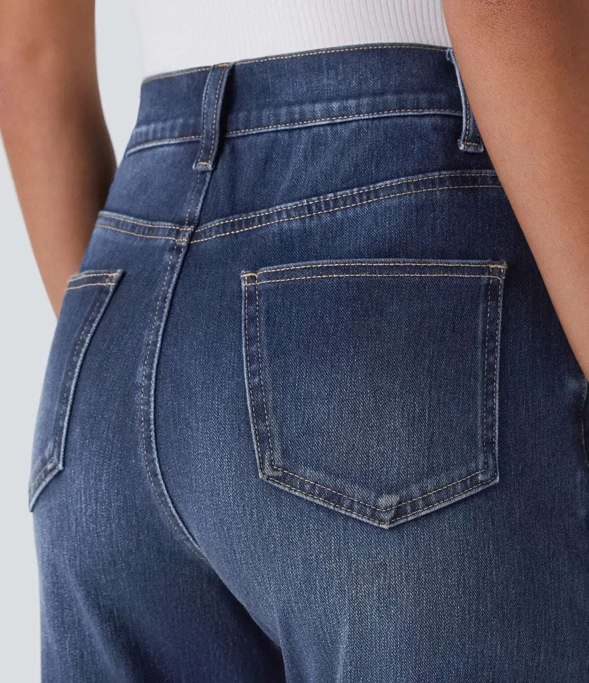 Kinga | Damskie Wygodne Elastyczne Jeansy Straight Leg