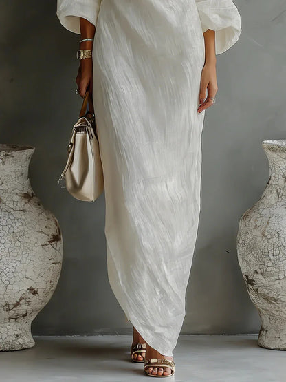 Lucyna | Damskie Elegancka Asymetryczna Sukienka Maxi