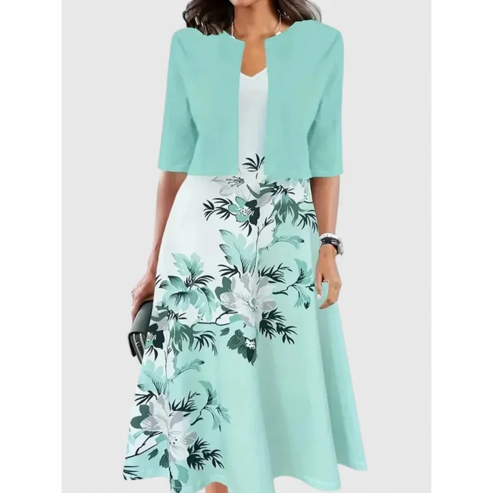 Nele | Damska Boho Sukienka Midi Krótki Kardigan
