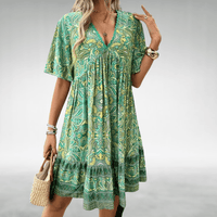 Dorota | Damska Boho Dekoltem V Sukienka Midi