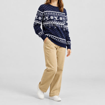 Martyna | Damski Sweter świąteczny Żakardy Turtleneck