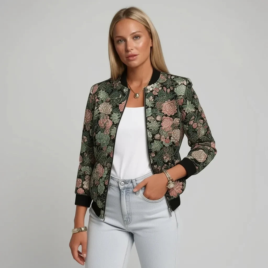 Evelyn | Damska Haftowana Casualowa Bomberka