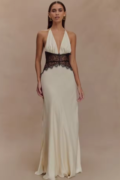 Natalia | Damska Wieczorowa Sukienka Maxi z Dekoltem Halter