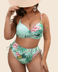 Noemi | Damskie Plażowe Wzorzysty Zestaw Bikini Plus Size
