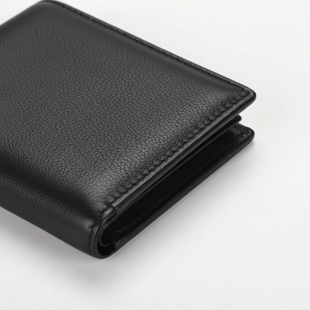 Portfel Męski Czarny Pojemny Bifold