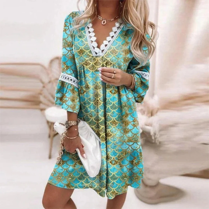 Patrycja | Damskie Letnia Dekolt V Boho Sukienka