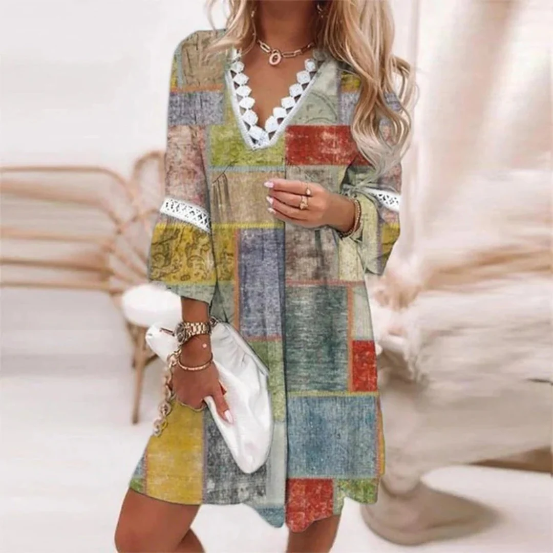 Patrycja | Damskie Letnia Dekolt V Boho Sukienka