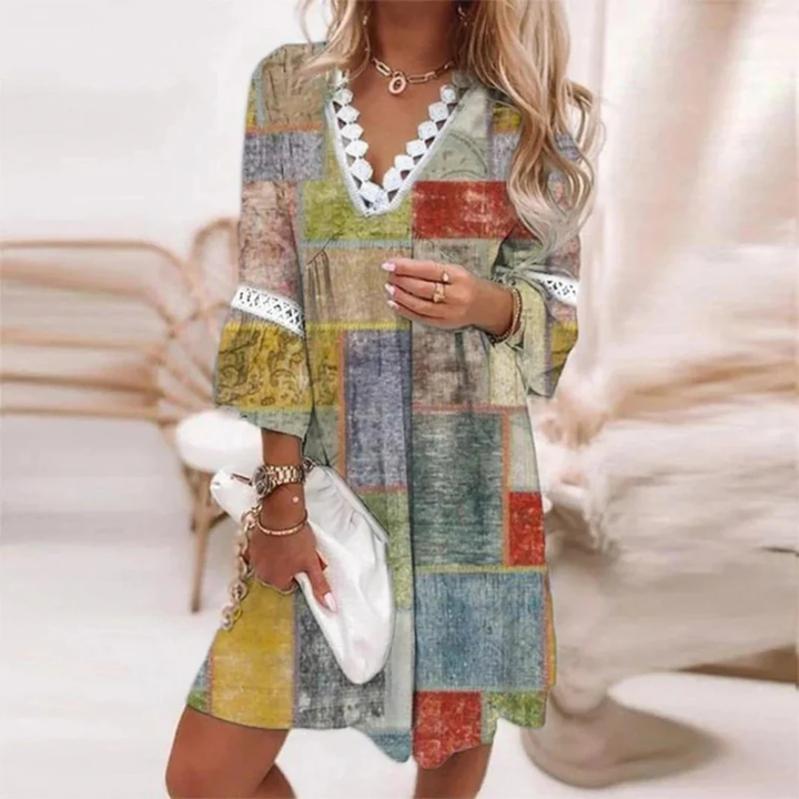 Patrycja | Damskie Letnia Dekolt V Boho Sukienka