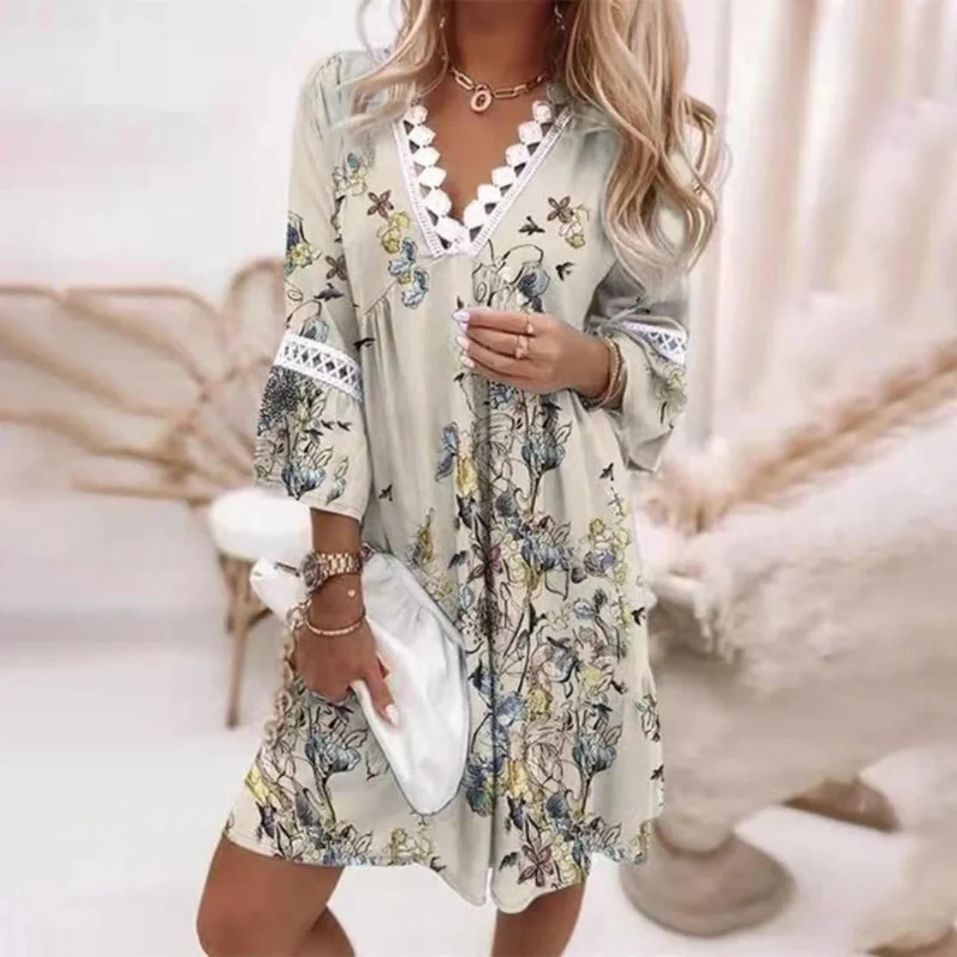 Patrycja | Damskie Letnia Dekolt V Boho Sukienka