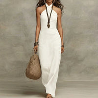 Krystyna | Damskie Letnia Sukienka Maxi Halter
