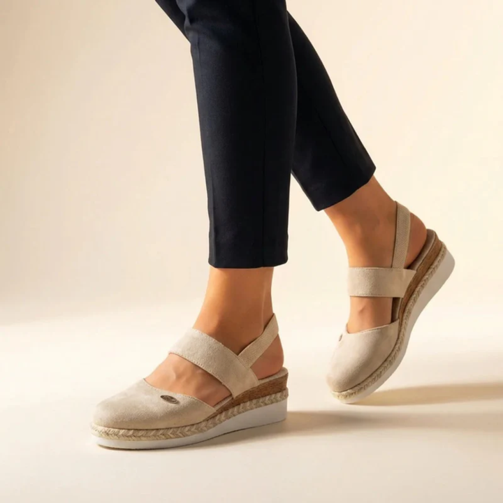 Teodora | Damskie Letnie Espadrylowe Sandały Koturn