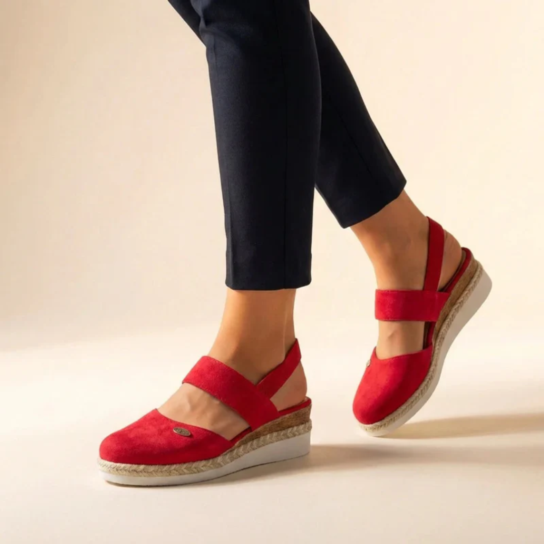Teodora | Damskie Letnie Espadrylowe Sandały Koturn