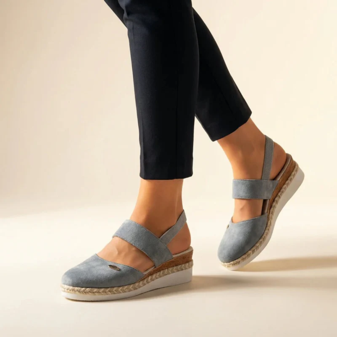 Teodora | Damskie Letnie Espadrylowe Sandały Koturn