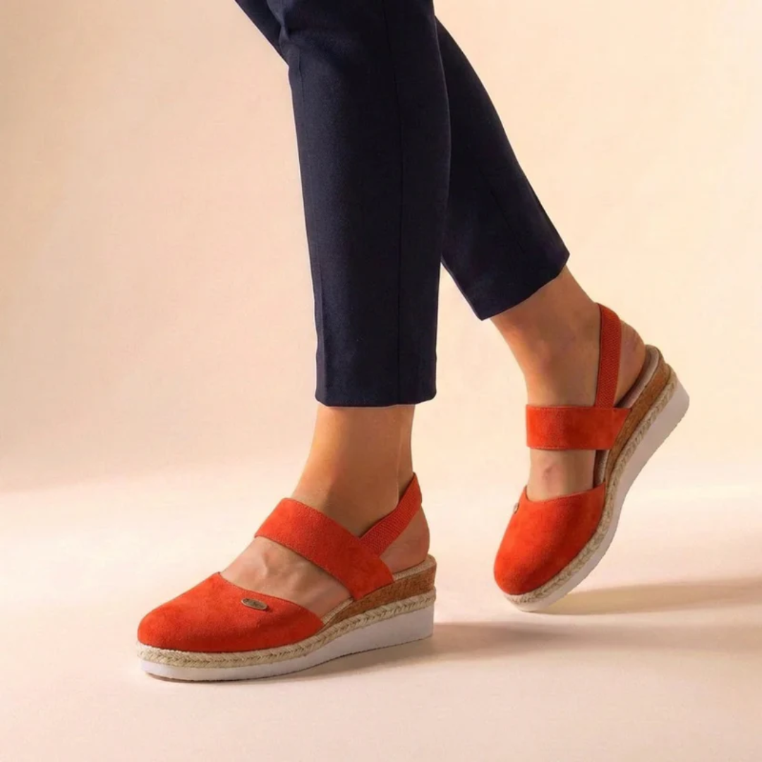 Teodora | Damskie Letnie Espadrylowe Sandały Koturn