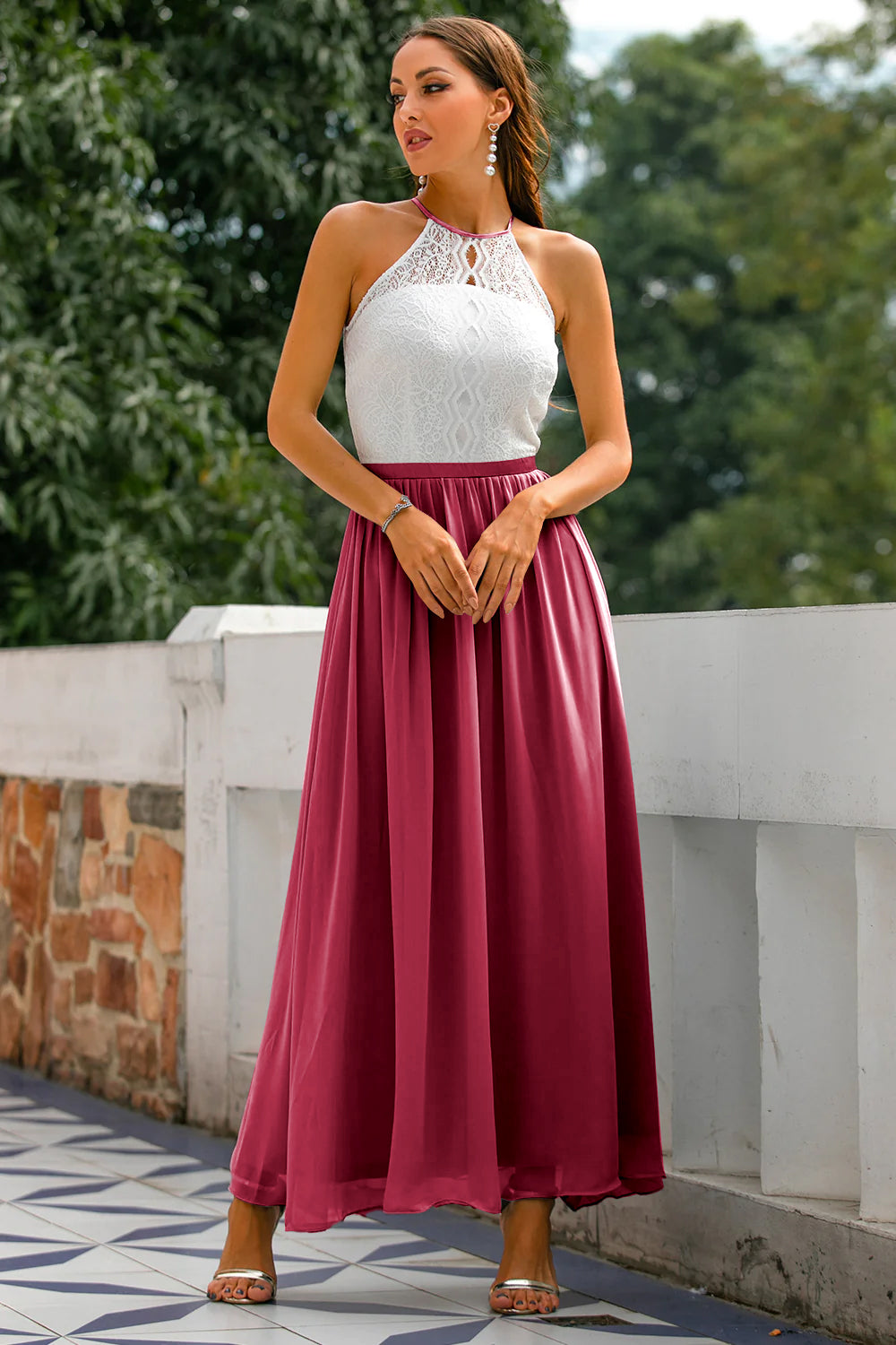 Julia | Damska Elegancka Halter Sukienka Maxi na Wesele