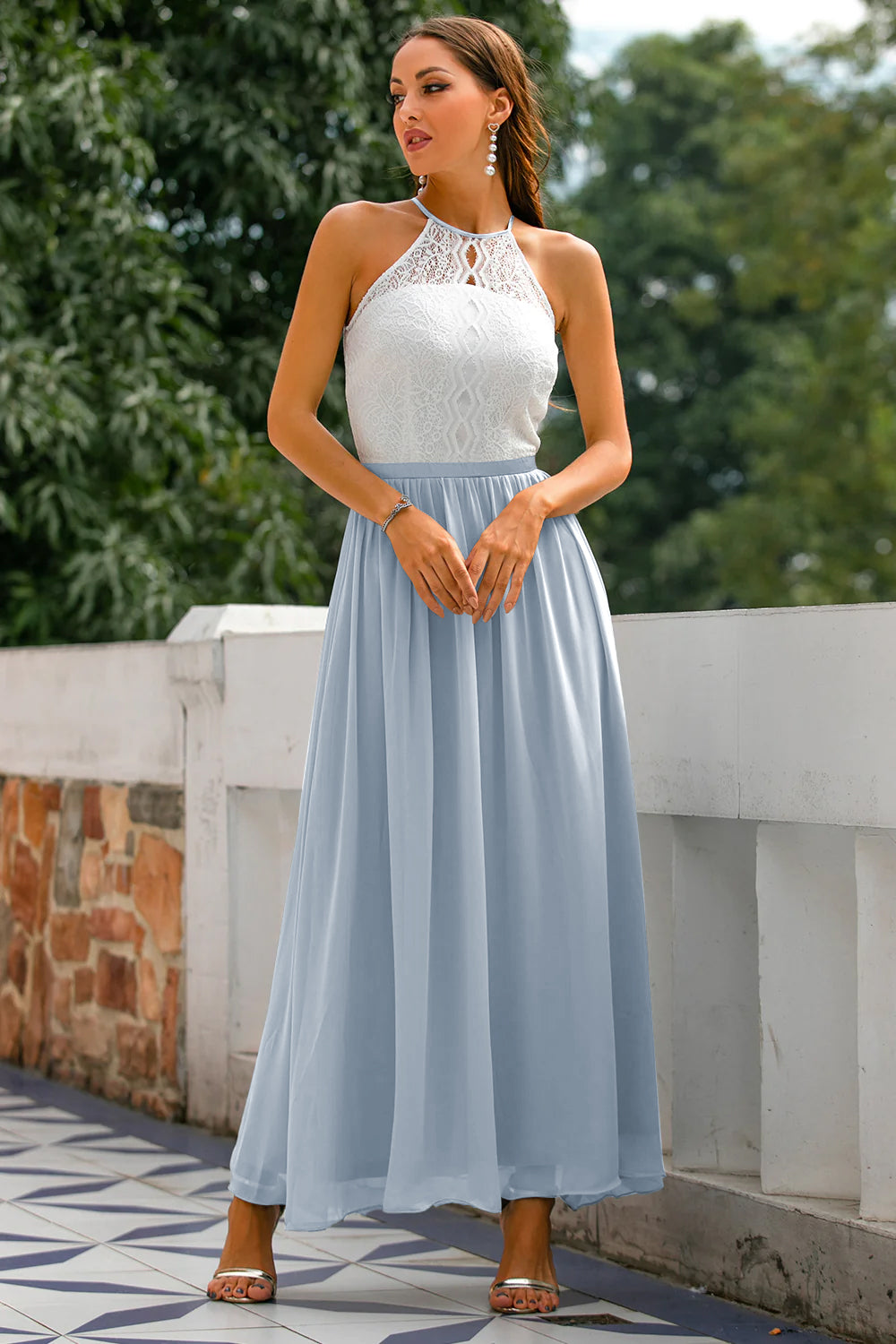 Julia | Damska Elegancka Halter Sukienka Maxi na Wesele