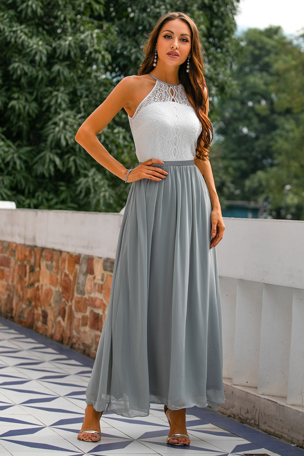 Julia | Damska Elegancka Halter Sukienka Maxi na Wesele
