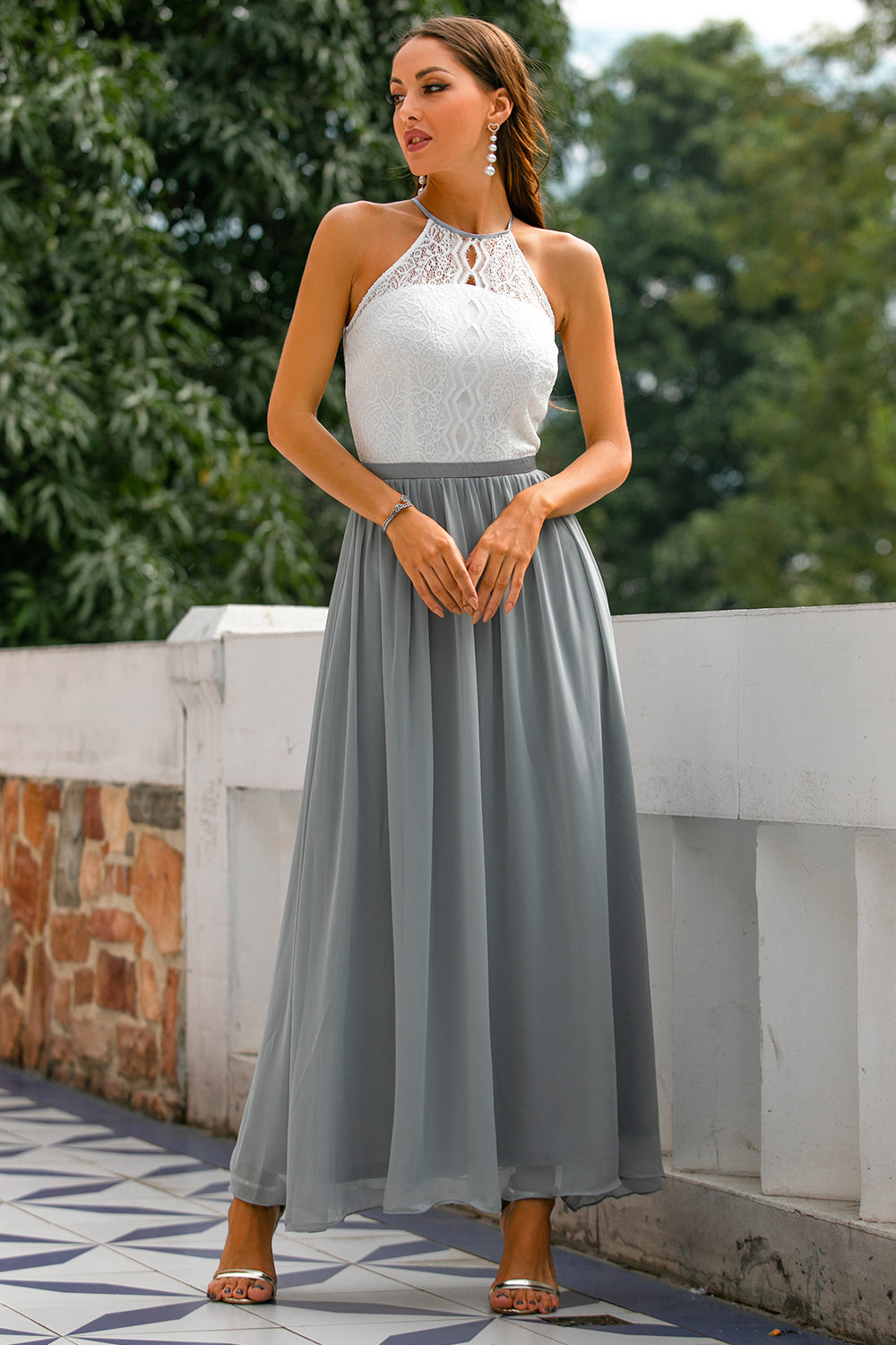 Julia | Damska Elegancka Halter Sukienka Maxi na Wesele