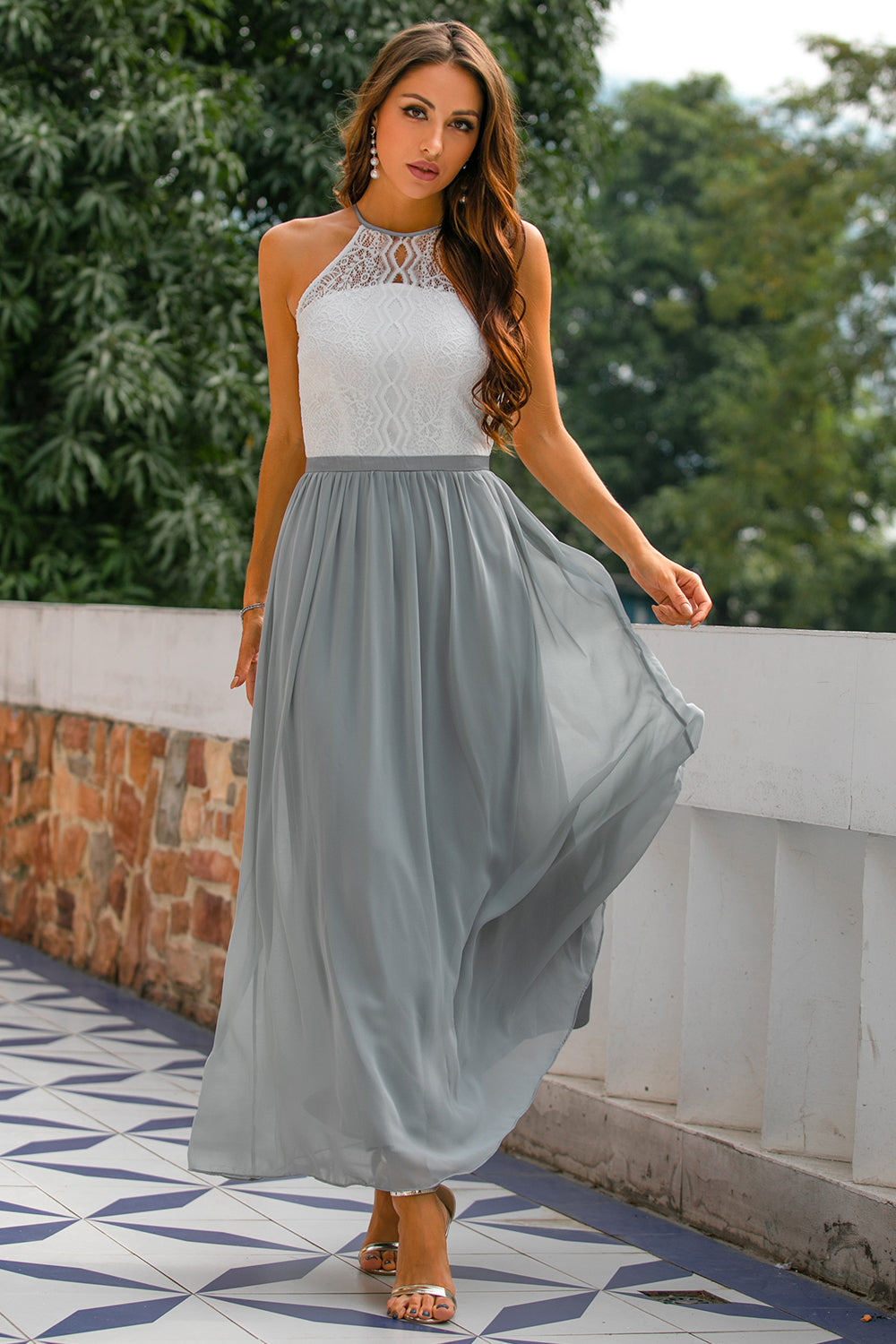 Julia | Damska Elegancka Halter Sukienka Maxi na Wesele