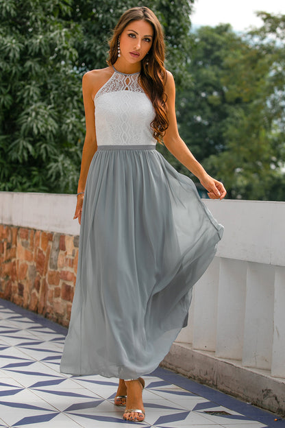Julia | Damska Elegancka Halter Sukienka Maxi na Wesele