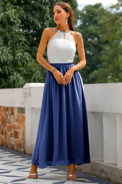 Julia | Damska Elegancka Halter Sukienka Maxi na Wesele