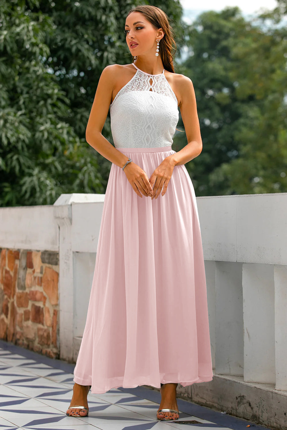 Julia | Damska Elegancka Halter Sukienka Maxi na Wesele