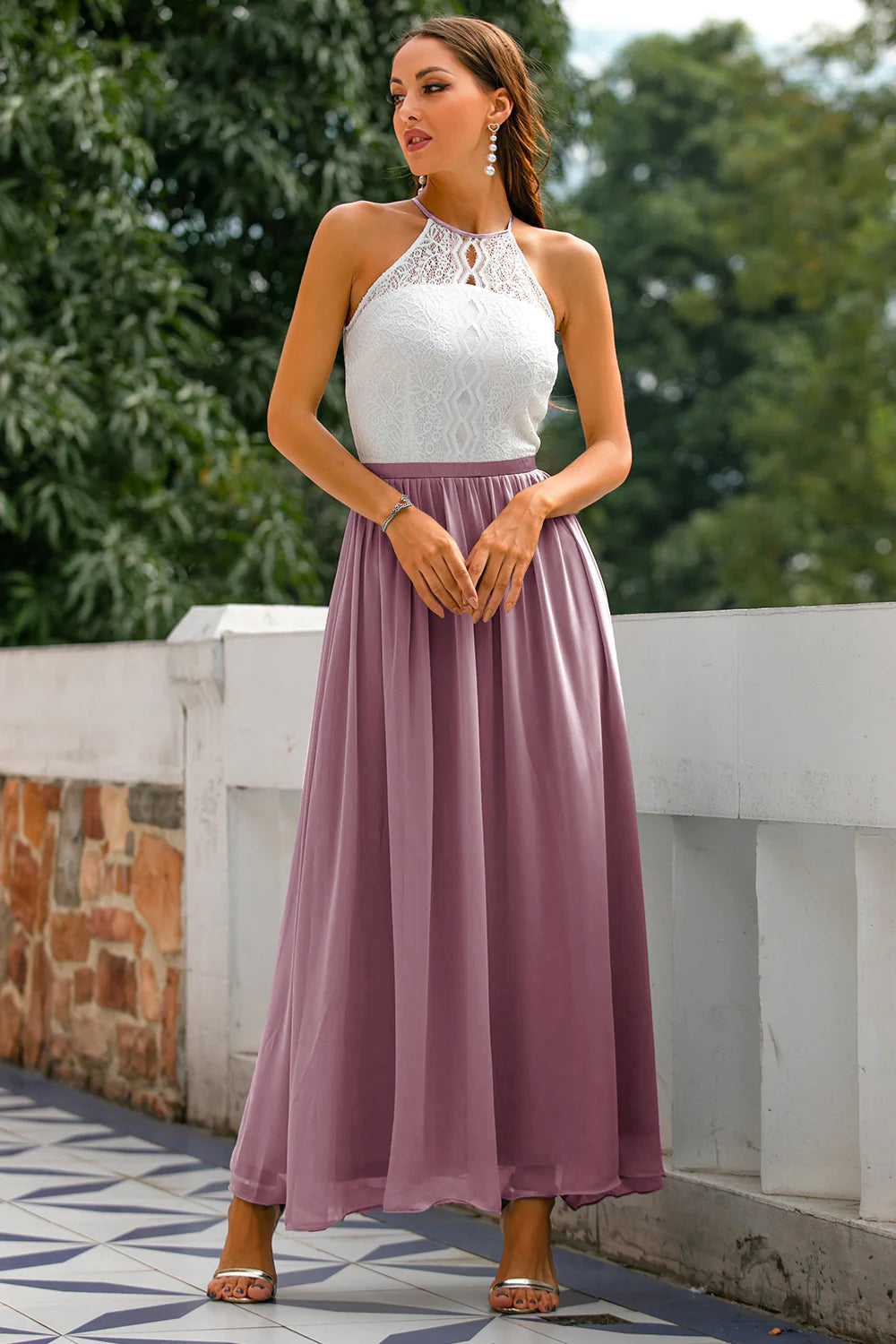 Julia | Damska Elegancka Halter Sukienka Maxi na Wesele