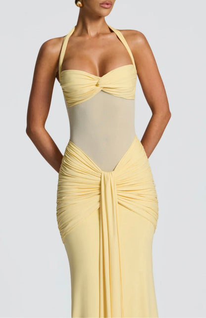 Sylwia | Damska Sukienka wieczorowa Maxi na Halter